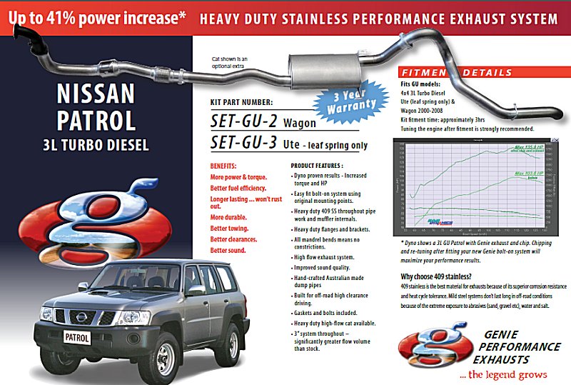 NISSAN PATROL GU 3L Turdo Diesel 4X4 Wagon 2000-2008 409 Sta...