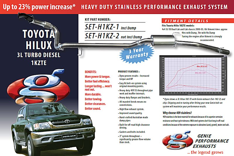 TOYOTA HILUX 1KZTE 3L Turbo Diesel 4X4 Dual Cab and Cab chas...